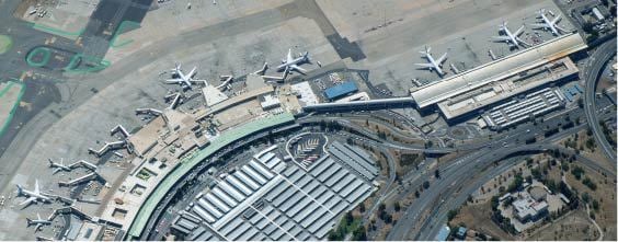 Aerial view of an airport