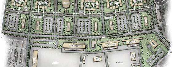 Artist rendering of East Division Master plan landscape 