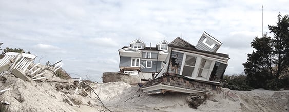 Beach side house destroyed by hurricane Sandy