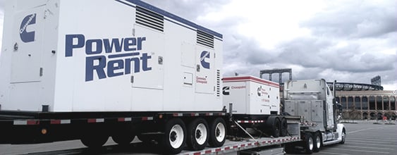 WSP power generator on a tractor trailer in the parking lot of Citi Field