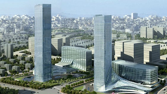 Shanghai west bund AI tower
